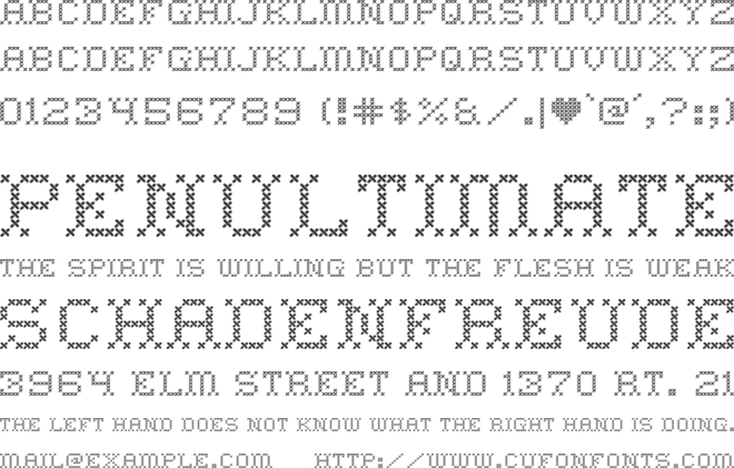 Willow Stitch font preview