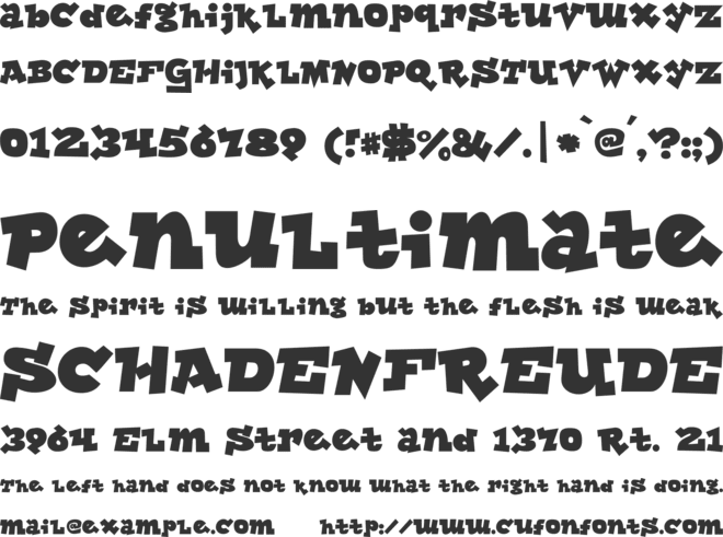 Wiggletown font preview