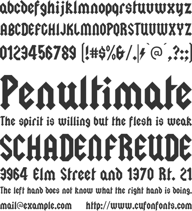 The Gothic Rite font preview