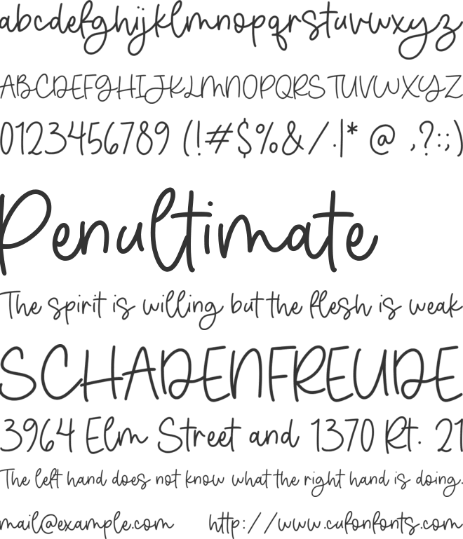 Casual Simone font preview