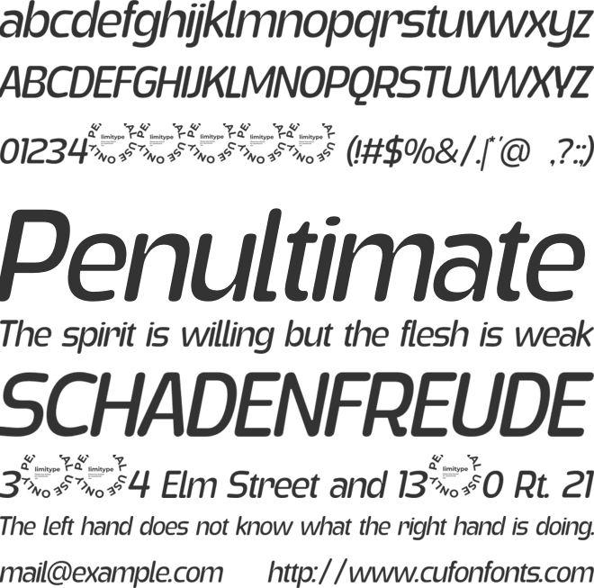 Yorkmade Oblique font preview