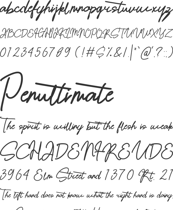 Suttoyono font preview