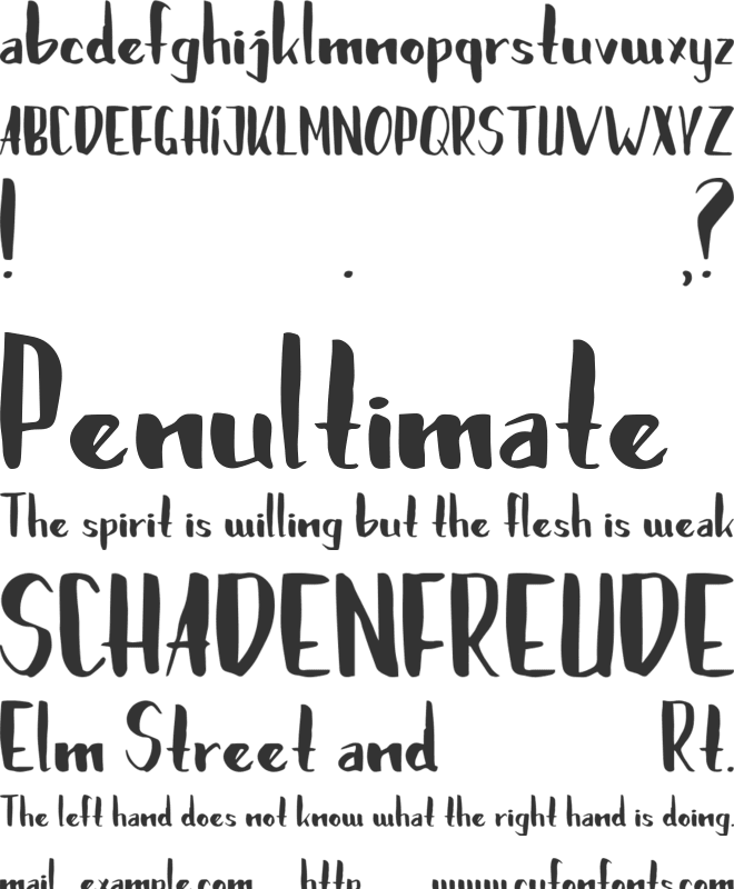 Brushylicious font preview