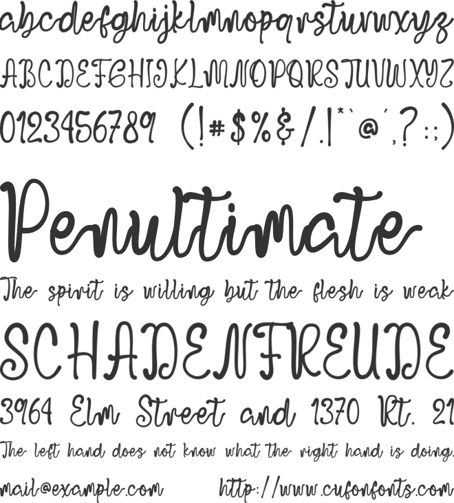 Bouncy Scribble font preview