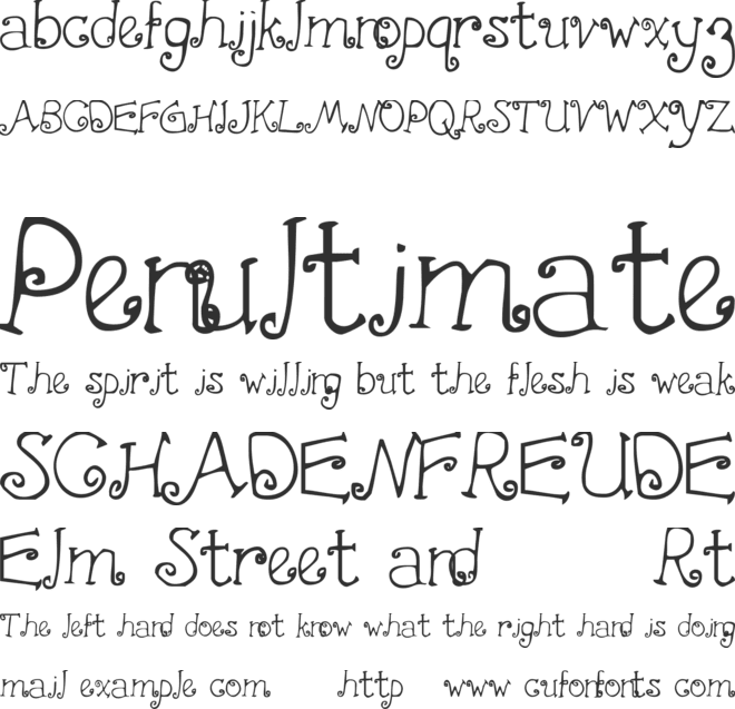 First Crush font preview