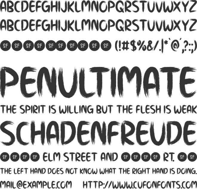 True Start font preview