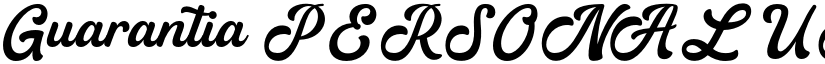 Guarantia PERSONAL USE font
