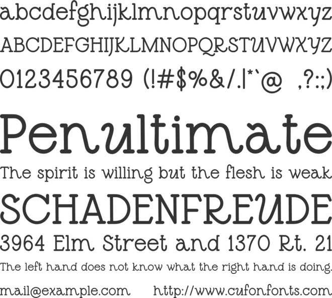Hotcake Typewriter font preview