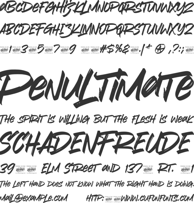 Freetags font preview