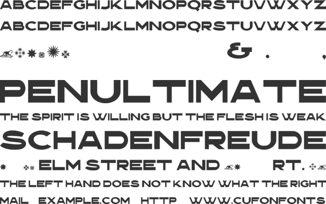 Saned font preview