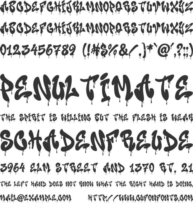 Boogie Blast Drip font preview