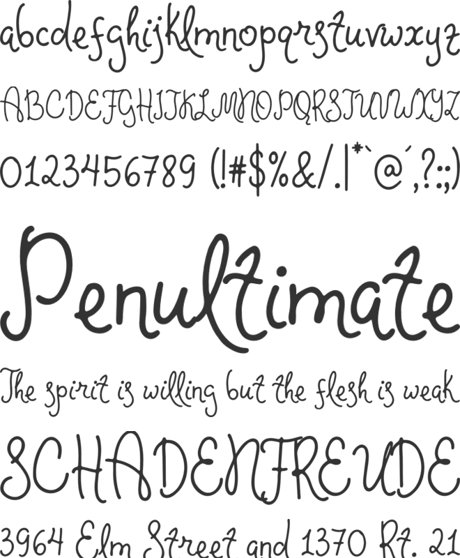 Swirly Delight font preview