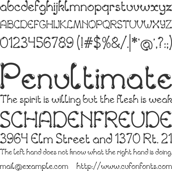 Gouttes font preview