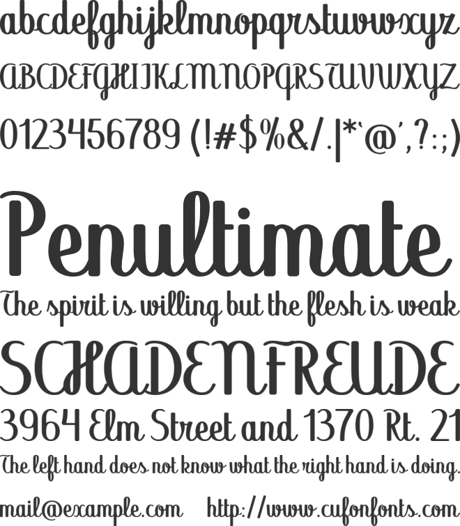 Mamzelle font preview