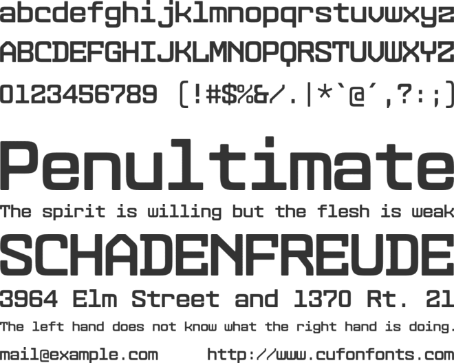 Dekatron font preview