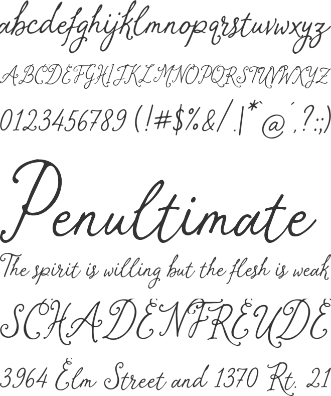 Charite Atelier font preview