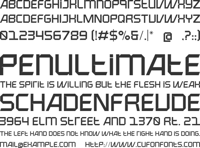 Motech font preview