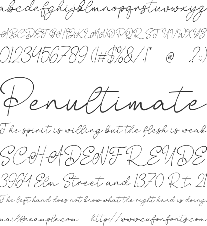 Malinda Signature font preview