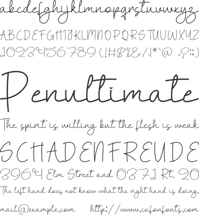Adventure Vocation font preview