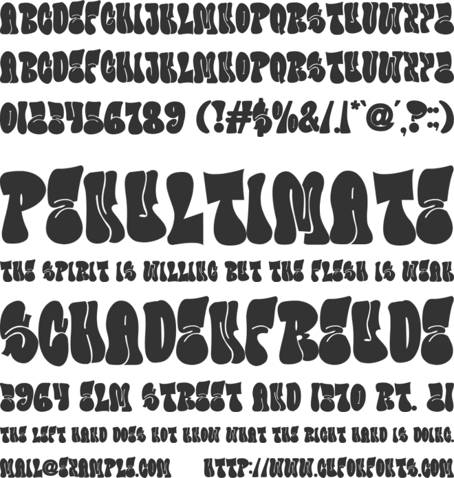 Bubble Horns font preview