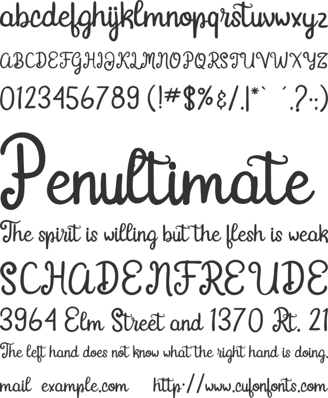 Gardena font preview