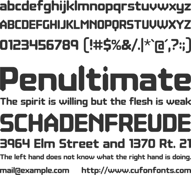 Kinesthesia font preview