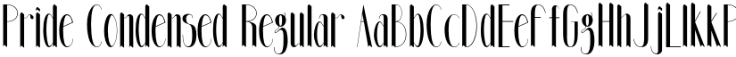 Pride Condensed Regular font