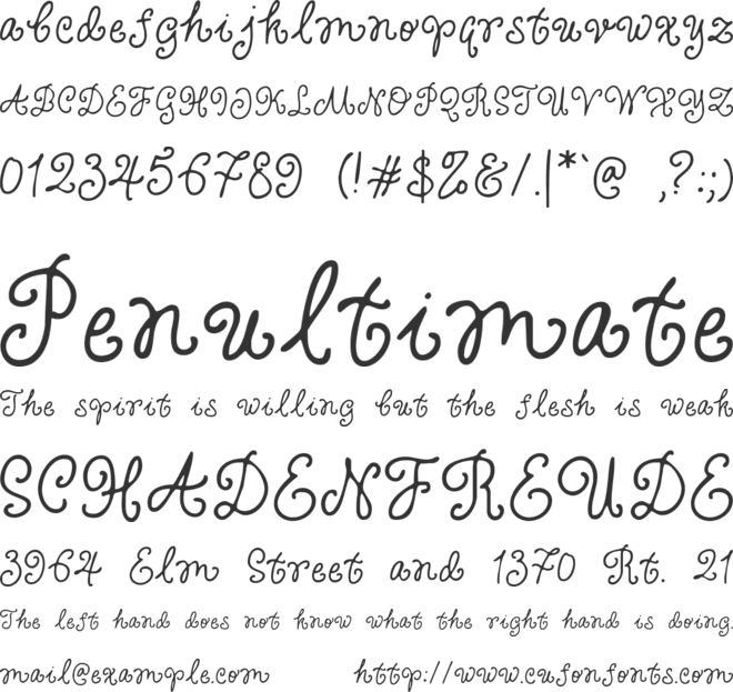 Curly Blush font preview