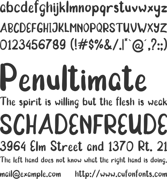 Morning Cake font preview