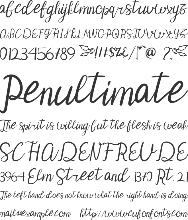 Warm Snow font preview