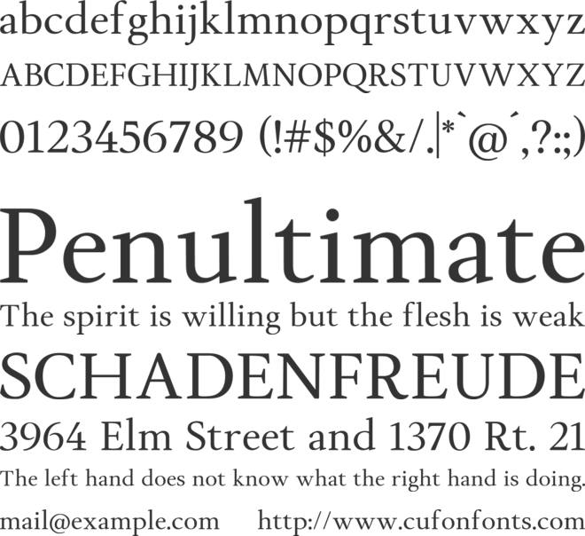 Althera font preview