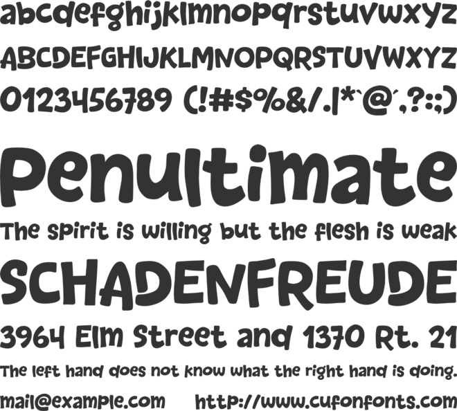 Chomage font preview