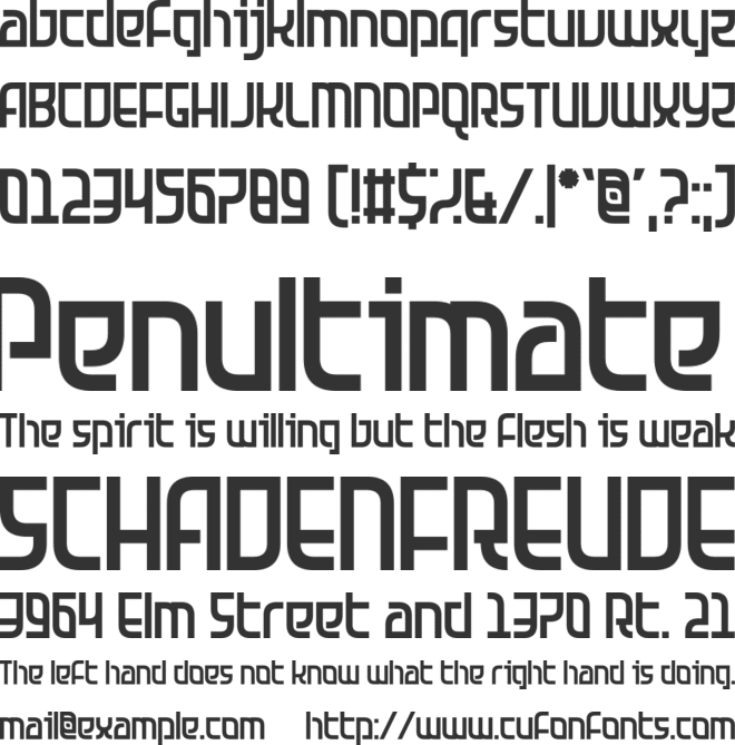 Futuralistic font preview