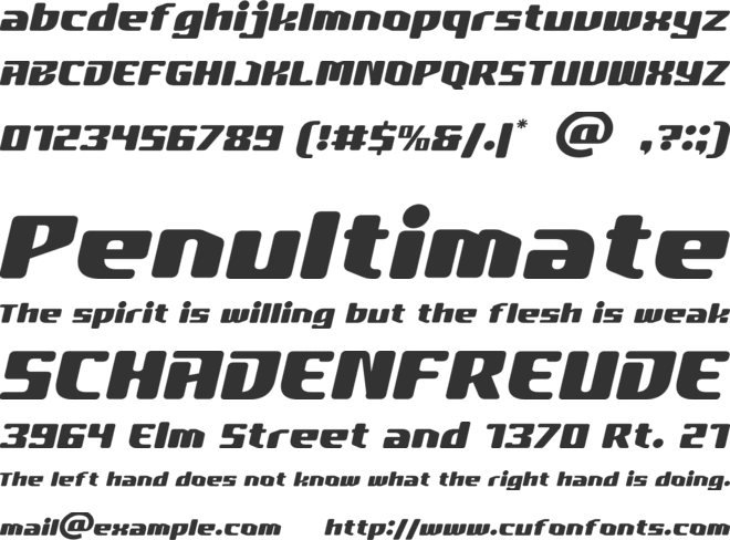 Milder font preview