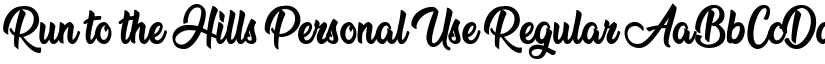 Run to the Hills Personal Use Regular font