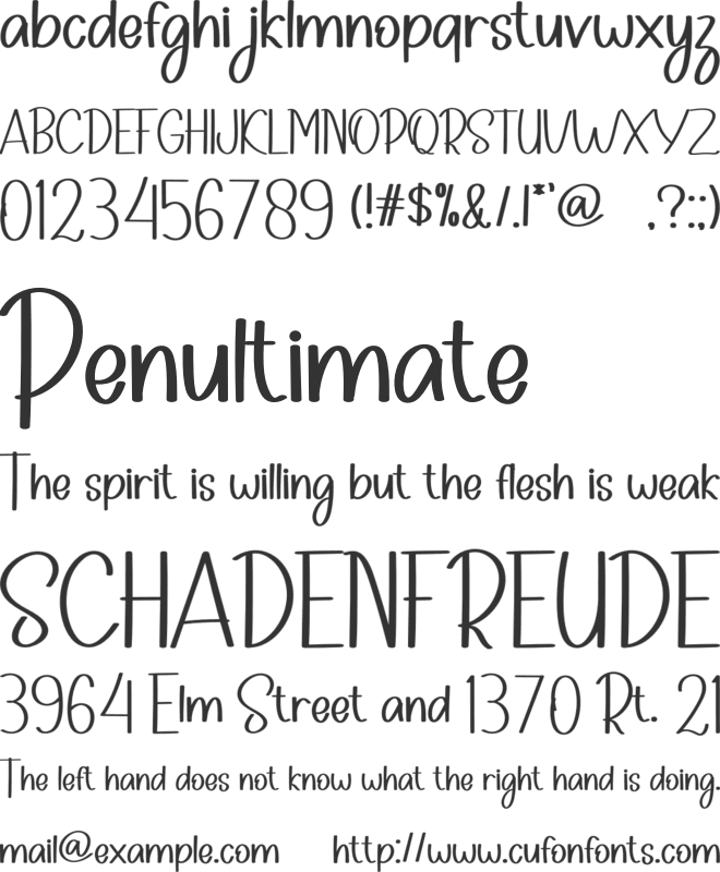 Glow Partner font preview