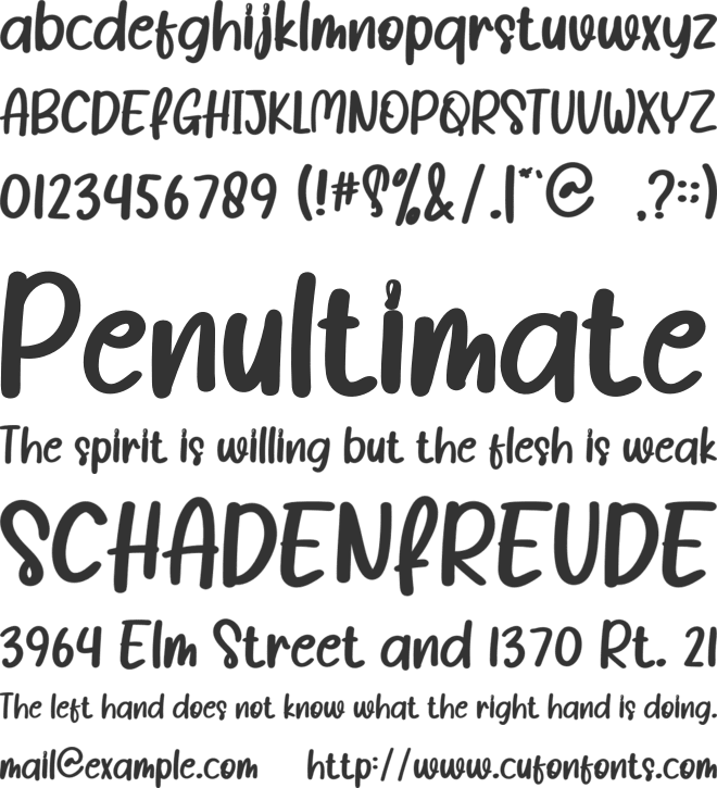 Simple Present Tense font preview