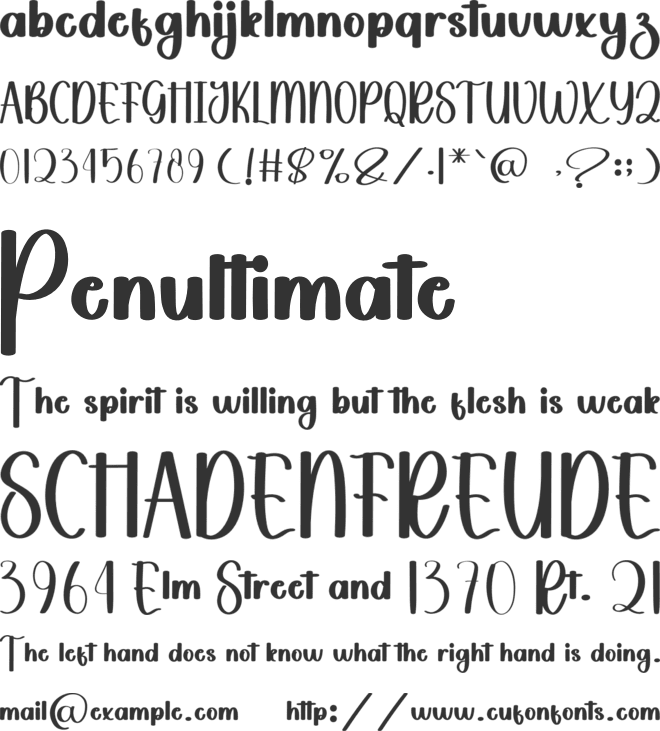 Stylish Outside font preview