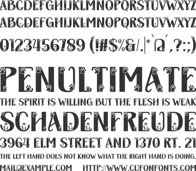 Meowy Kitties font preview