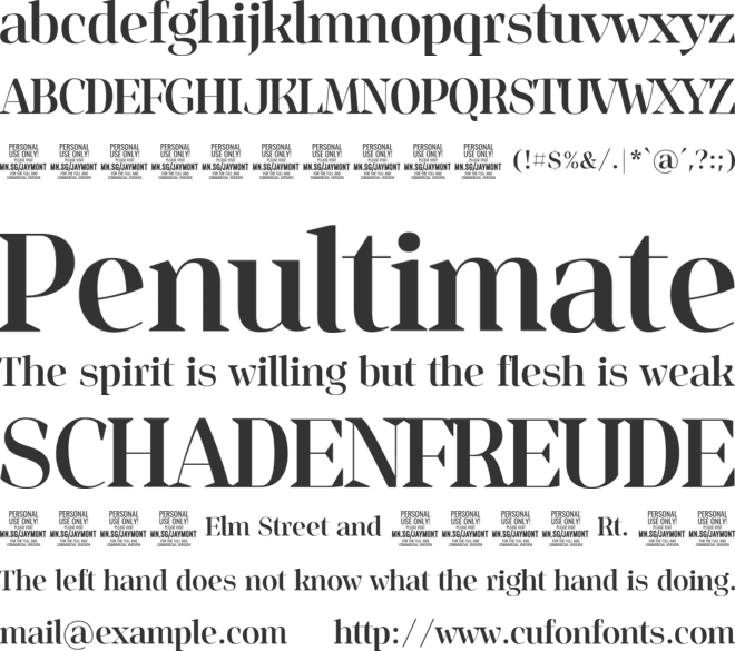 Jaymont PERSONAL font preview