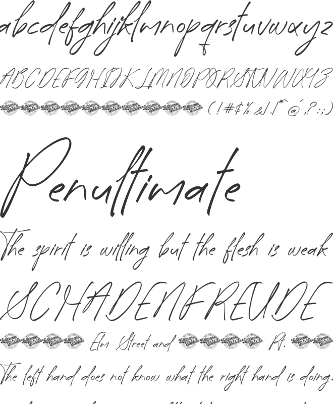 Calistany Sweet Romance font preview