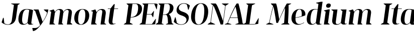 Jaymont PERSONAL Medium Italic font