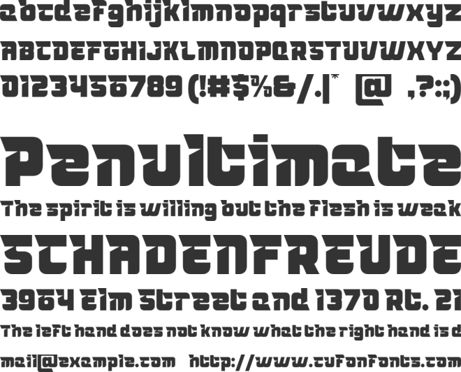 Trivox font preview