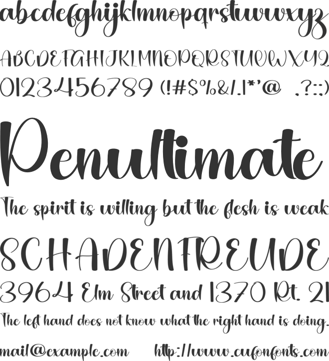 Angela In Wonderland font preview