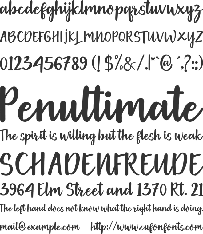 Gethania font preview