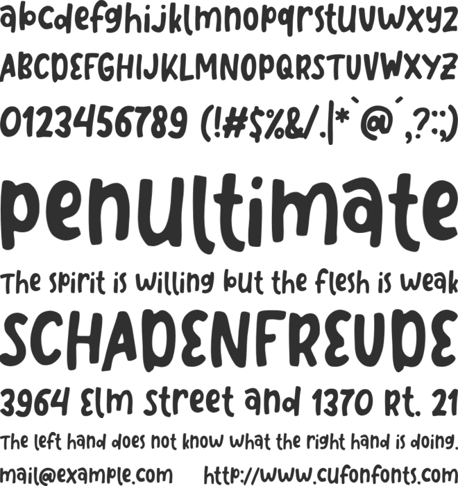 Like Snacking font preview