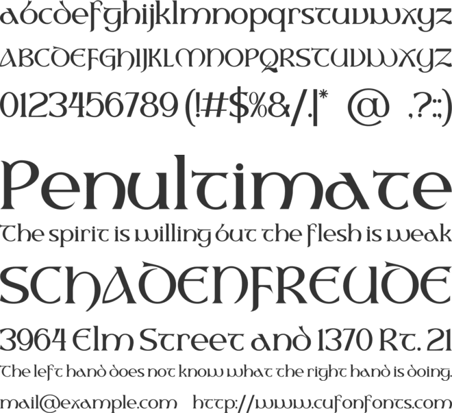 Sealgair font preview