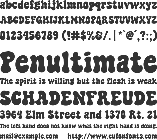 Super Nugget font preview