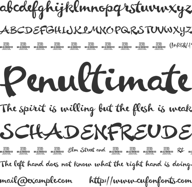 Whenever PERSONAL USE ONLY font preview