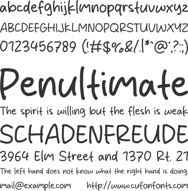 White Cloth font preview